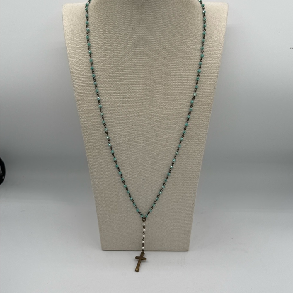 9 Lula n Lee 32” blue crystal with cross